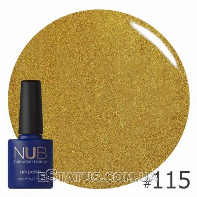Гель-лак NUB № 115 (желтое золото, с блестками и слюдой)