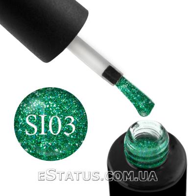 Гель-лак Naomi Self Illuminated SI 03 (зелений з блискітками та слюдою), 6 мл
