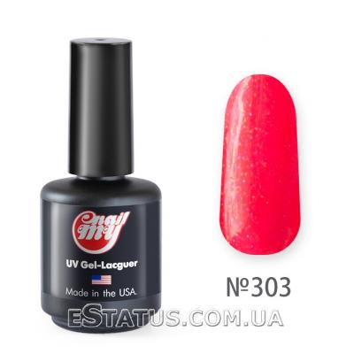 Гель лак My Nail № 303 (неоновый яркий розовый с блестками), 8.5 мл