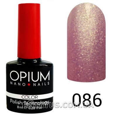 Гель-лак OPIUM №86 (Нежно фиолетовый с песком), 8 мл