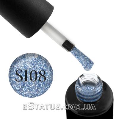 Гель-лак Naomi Self Illuminated SI 08 (блискучий ніжно-блакитний з блискітками та слюдою), 6 мл