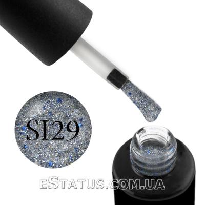 Гель-лак Naomi Self Illuminated SI 29 (срібло з блискітками, слюдою та синіми конфетті), 6 мл