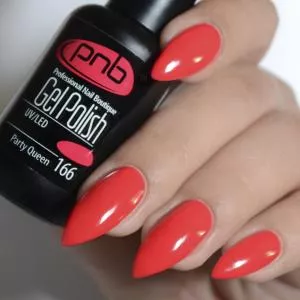 Гель лак PNB №166 (красный, эмаль), 8 мл