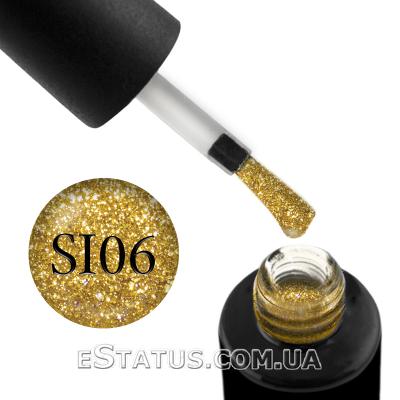 Гель-лак Naomi Self Illuminated SI 06 (желтое золото с блестками и слюдой), 6 мл