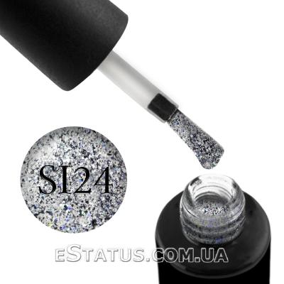 Гель-лак Naomi Self Illuminated SI 24 (серебро, с блестками и слюдой), 6 мл