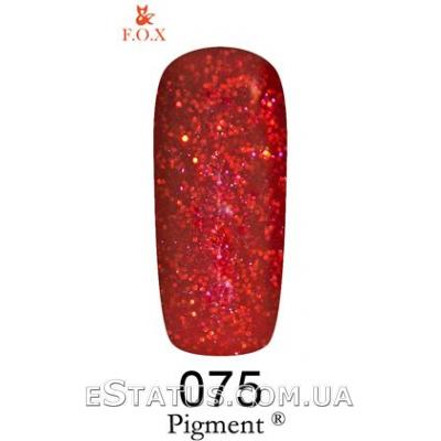 Гель лак F.O.X № 075 (красно-вишневый с красными блестками)