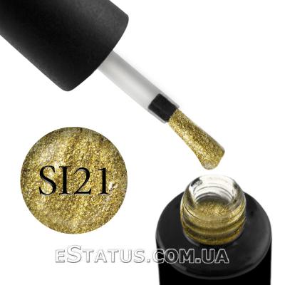 Гель-лак Naomi Self Illuminated SI 21 (желто-золотой, с блестками и слюдой), 6 мл