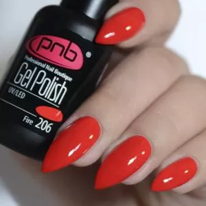 Гель лак PNB №206 (красный, эмаль), 8 мл