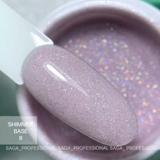 SAGA Cover Base Shimmer (с шиммером) №08, 15 мл