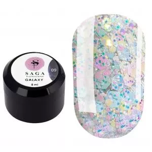 Гель Saga Galaxy glitter Gel №9, 8 мл