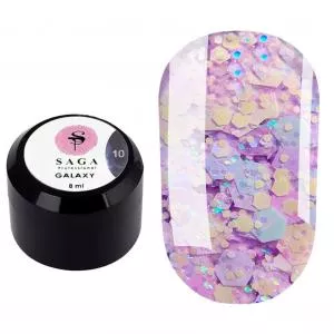 Гель Saga Galaxy glitter Gel №10, 8 мл 