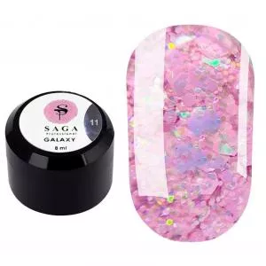 Гель Saga Galaxy glitter Gel №11, 8 мл 