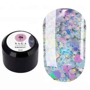 Гель Saga Galaxy glitter Gel №12, 8 мл