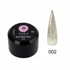 Гель Saga Foil glitter Gel №1, 8 мл