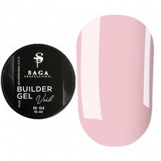 Гель для нарощування SAGA Builder Gel Veil №4 Rose Pink, 15 мл