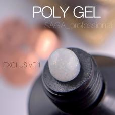  Полигель с шиммером Saga Professional EXCLUSIVE Poly Gel №1, 30 мл
