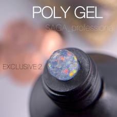 Полигель с конфетти Saga Professional EXCLUSIVE Poly Gel №2, 30 мл