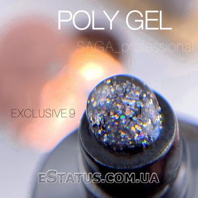  Полигель с шиммером Saga Professional EXCLUSIVE Poly Gel №9, 30 мл