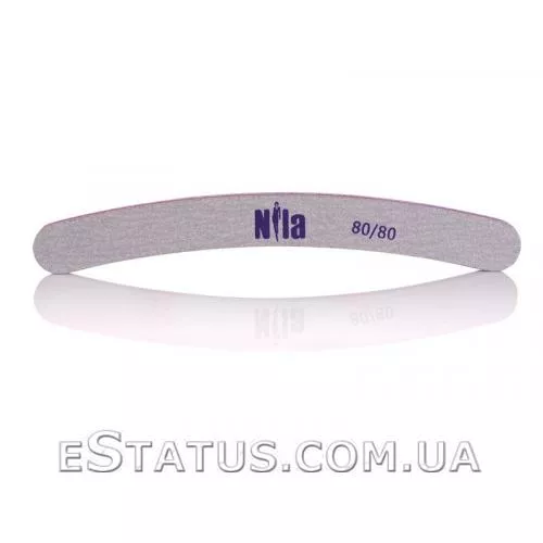 Пилочка для нігтів сіра Nila Banana 80/80