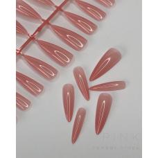 Гелеві типси для нарощування нігтів Pink у пластиковому контейнері (Стилет) №3, 240 шт.