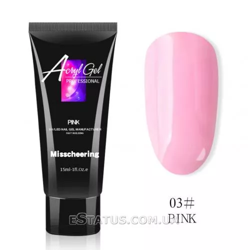 Полігель/Poly gel Misschering №03 pink, 15 мл Полігель/Poly gel Misschering №03 pink, 15 мл