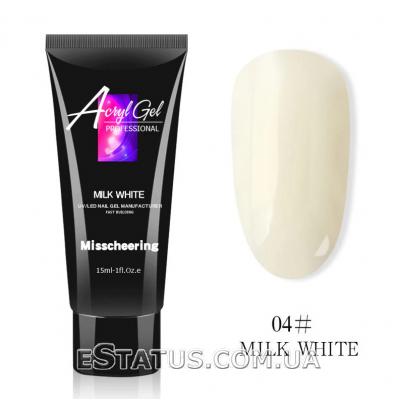 Полігель/Poly gel Misschering №04 milk white (молочний), 15 мл
