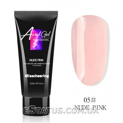 Полігель/Poly gel Misschering №05 nude pink (бежево-рожевий), 15 мл