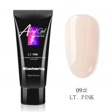 Полигель/Poly gel Misschering №09 lt. pink (бледно-розовый), 15 мл