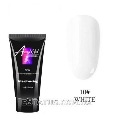 Полігель/Poly gel Misschering №10 white (білий), 15 мл