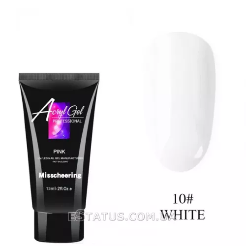 Полігель/Poly gel Misschering №10 white (білий), 15 мл Полігель/Poly gel Misschering №10 white (білий), 15 мл