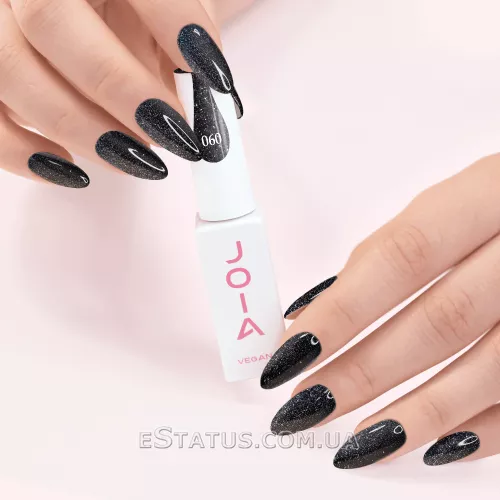Гель-лак JOIA Vegan 060 (темно-серый цвет с множеством серебряных шиммерных частиц), 6 мл Гель-лак JOIA Vegan 060 (темно-серый цвет с множеством серебряных шиммерных частиц), 6 мл