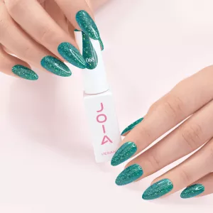Светоотражающий гель-лак JOIA Vegan 068 (фантастически зеленый цвет с множеством светоотражающих частиц), 6 мл