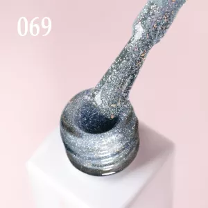 Светоотражающий гель-лак JOIA Vegan 069 (серебряный оттенок с золотистым светоотражающим эффектом), 6 мл - Фото 4