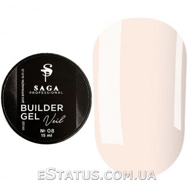 Гель для нарощування SAGA Builder Gel Veil №8 Rose Pink,15 мл