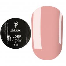 Гель для наращивания SAGA Builder Gel Veil №1 Cover Pink, 30 мл