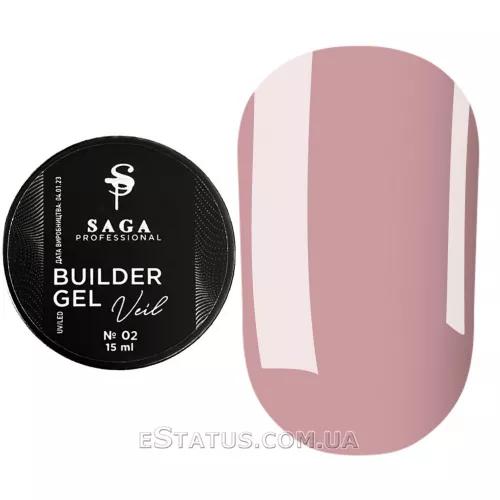 Гель для нарощування SAGA Builder Gel Veil №2 Orchid, 30 мл Гель для нарощування SAGA Builder Gel Veil №2 Orchid, 30 мл