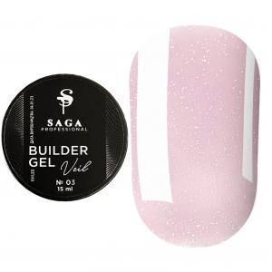 Гель для наращивания SAGA Builder Gel Veil №3 Orchid shimmer, 30 мл