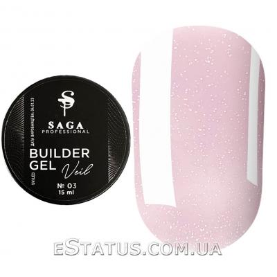 Гель для нарощування SAGA Builder Gel Veil №3 Orchid shimmer, 30 мл