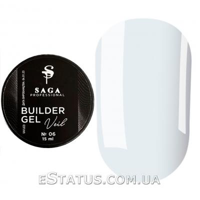 Гель для нарощування SAGA Builder Gel Veil №6 Clear, 30 мл