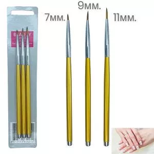 Набор тонких кистей для рисования Master Beauty, 3 шт.