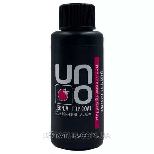 Топ без липкого шару для гель-лаку UNO Super Shine Top sticky, 50 мл Топ без липкого шару для гель-лаку UNO Super Shine Top sticky, 50 мл
