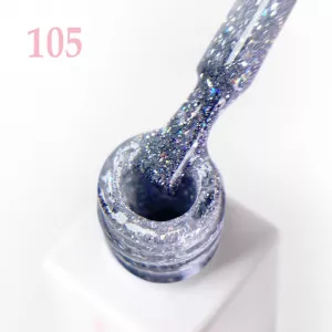 Светоотражающий гель-лак JOIA Vegan 105 (серебряный с светоотражающим эффектом), 6 мл - Фото 2