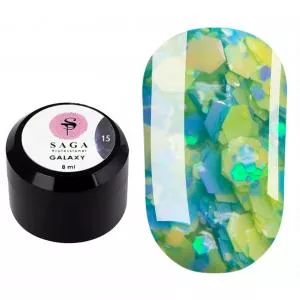 Гель Saga Galaxy glitter Gel №15, 8 мл
