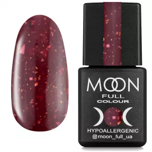 MOON FULL Leaf Rubber Base №8 (бордовый с поталью), 8 мл