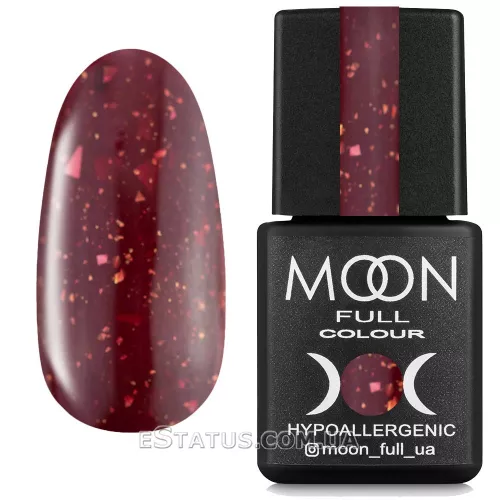 MOON FULL Leaf Rubber Base №8 (бордовый с поталью), 8 мл