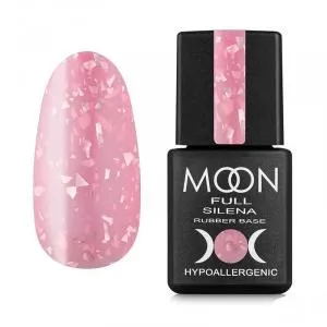 MOON FULL Silena Rubber Base №2027 (розовый с серебряной поталью), 8 мл