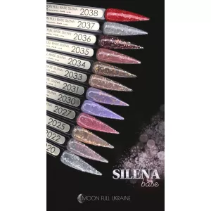 MOON FULL Silena Rubber Base №2036 (светло-пурпурный с золотой поталью), 8 мл - Фото 1