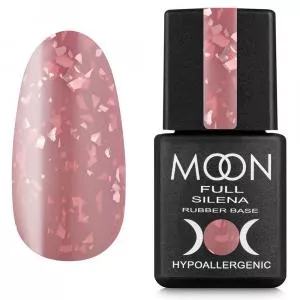MOON FULL Silena Rubber Base №2035 (натурально-розовый с серебряной поталью), 8 мл