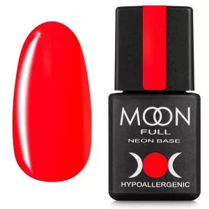 Неоновая база Moon Full Neon Rubber Base №06 (ярко алла-красная), 8 мл