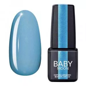 Гель лак BABY Moon Cold Ocean №002 (нежно-голубой с мелким шиммером), 6 мл